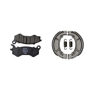 Front & Rear (Combo) Brake Pad + Brake Shoe Set Compatible for Honda Trigger