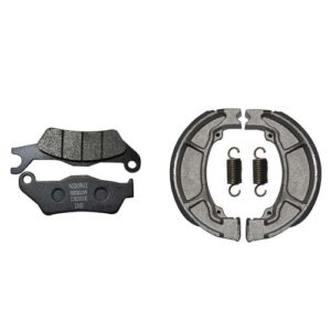 Front & Rear (Combo) Brake Pad + Brake Shoe Set Compatible for Honda Shine Old Models