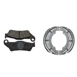 Front & Rear (Combo) Brake Pad + Brake Shoe Set Compatible for Pulsar