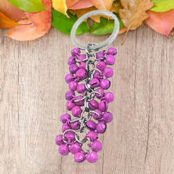 Jingle Bell 6 Mm 40 Pc Metal Ghunghru Hand Made Keychain purple