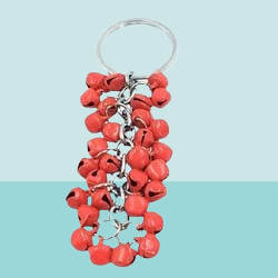 Jingle Bell 8 Mm 30 Pc Metal Ghunghroo Hand Made Keychain Red