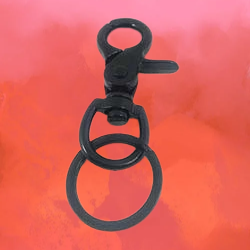 Hook Metal KeychainKeyring Friendship Valentine Day, Birthday Gift (Black)