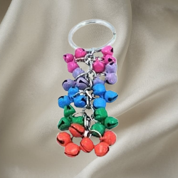 Jingle Bell 8 Mm 30 Pc Metal Ghunghroo Hand Made Keychain Red