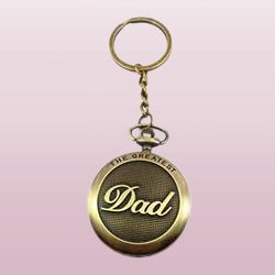 Pocket Watch DAD Metal KeychainKeyring Friendship, Valentine, Birthday Gift (Bronze)