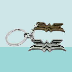 Wonder Woman Metal KeychainKeyring Friendship Velentine Birthday Gift (GreyBronze)