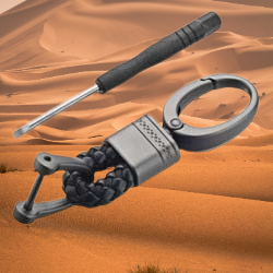 Black Braided Keychain Leather Strap Keyring Accessories PU Rope Hook Keyring with Zinc Alloy (Pack of 1)