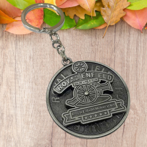 Metallic Black Rotating Keychain for Ro-yal Bu-llet Classic Bike, Compatible with Ro-yal En-field, Bike Keyring for Men, Durable and Stylish Motorcycle Accessory (Bike Keyrings)