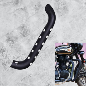 Matte Bend Pipe Heat Shield Cover for RE Bullet Classic 350 Exhaust Heat Shield (Black)