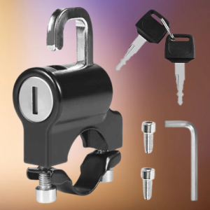Metal Universal Motorcycle Helmet Lock for Bike Handle Â– Anti-Theft Fixed Security Lock with 2 Keys Â– Multi-Function Electric Helmet Lock for Bicycles, Scooters & Motorcycles