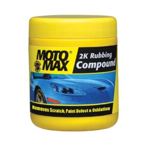 Motomax 2K Rubbing Compound 200g  Removes Minor Scratches, Swirl Marks, Paint defect and Oxidization from metal surfaces on Cars, Bike, Motorbikes  Removes dirt, grime, stains to make surface glossy