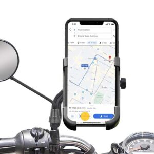 Mobile Holder for Bikes or Bike Mobile Holder for Maps and GPS Navigation, one Click Locking, Firm Gripping, Anti Shake and Stable Cradle Clamp 360° Rotation Phone Mount (Random Color)