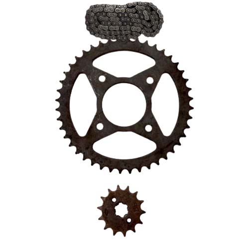 Chain Sprocket Kit – Splendor Y2K (Rear Sprocket-1, GB Sprocket-1, Chain-1).